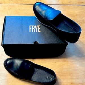 FRYE black Leather shoes size 10M, Women's Sedona Venetian Moc Loafer Flat